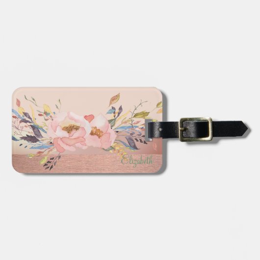 Eleganter Stilschick, Blume Gepäckanhänger (Vorderseite horizontal)