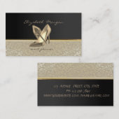 Eleganter Stilschick, Damaske, Schwarz, Heelse Visitenkarte (Vorne/Hinten)