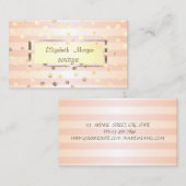 Eleganter Stilstil,gestreifter Goldrahmen,Konfetti Visitenkarte (Vorne/Hinten)