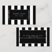 Eleganter Stilstil, modern, gestreift, schwarzer R Visitenkarte (Vorne/Hinten)