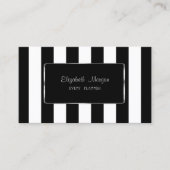 Eleganter Stilstil, modern, gestreift, schwarzer R Visitenkarte (Vorderseite)