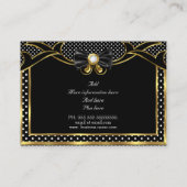 Eleganter Stilvoll Bow-Krawatte Gold Schwarz-weiß  Visitenkarte (Rückseite)