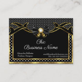 Eleganter Stilvoll Bow-Krawatte Gold Schwarz-weiß  Visitenkarte (Vorderseite)