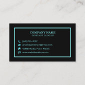 Eleganter stilvoller Aquamariner Glitzer Sparkle B Visitenkarte (Rückseite)