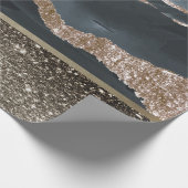 Eleganter, stilvoller Black Gold Glitzer Shiny Mar Geschenkpapier (Ecke)