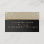 Eleganter stilvoller Chic, Damaske, Schwarz, Scher Visitenkarte (Rückseite)