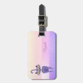 Eleganter stilvoller Chic, Whimsical Cat Gepäckanhänger (Vorderseite vertikal)