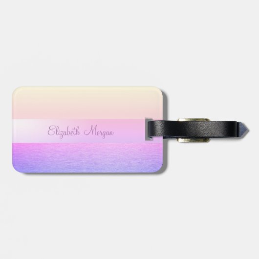 Eleganter stilvoller Chic, Whimsical Cat Gepäckanhänger (Rückseite horizontal)