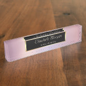 Eleganter, stilvoller einfacher Goldrahmen Namensplakette (Seite)