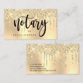 Eleganter, stilvoller Glitzer-Tropfen Notar Visitenkarte (Vorne/Hinten)