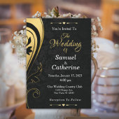 Eleganter, stilvoller Gold Black Deko Wedding Cust Einladung