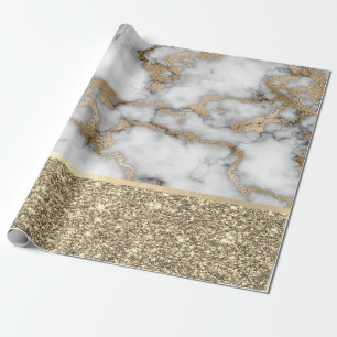 Eleganter Stilvoller Gold Glitter Glänzender Weiße Geschenkpapier