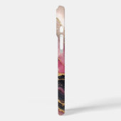 Eleganter, stilvoller Gold Glitzer Black Burgundy Case-Mate iPhone Hülle (Rückseite / Links)