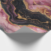 Eleganter, stilvoller Gold Glitzer Black Burgundy Geschenkpapier (Ecke)