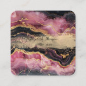 Eleganter, stilvoller Gold Glitzer Black Burgundy Quadratische Visitenkarte (Vorderseite)