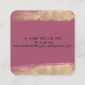 Eleganter, stilvoller Gold Glitzer Black Burgundy Quadratische Visitenkarte (Rückseite)