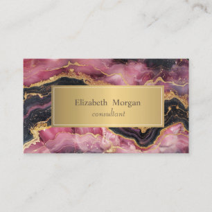Eleganter, stilvoller Gold Glitzer Black Burgundy Visitenkarte