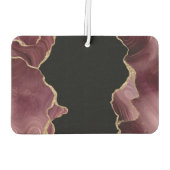 Eleganter, stilvoller Gold Glitzer Burgundy Agate Autolufterfrischer (Rückseite)