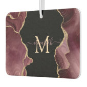 Eleganter, stilvoller Gold Glitzer Burgundy Agate Autolufterfrischer (Links)