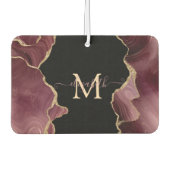 Eleganter, stilvoller Gold Glitzer Burgundy Agate Autolufterfrischer (Vorderseite)