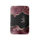 Eleganter, stilvoller Gold Glitzer Burgundy Agate  Badematte (Vorderseite Vertikal)