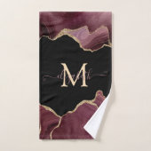 Eleganter, stilvoller Gold Glitzer Burgundy Agate Badhandtuch Set (Handtuch)