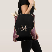 Eleganter, stilvoller Gold Glitzer Burgundy Agate Tasche (Von Nahem)