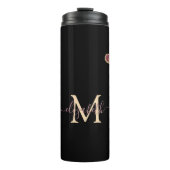 Eleganter, stilvoller Gold Glitzer Burgundy Agate Thermosbecher (Vorderseite)