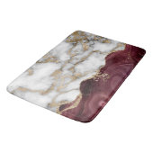 Eleganter, stilvoller Gold Glitzer Burgundy Marble Badematte (Schrägansicht)