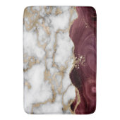 Eleganter, stilvoller Gold Glitzer Burgundy Marble Badematte (Vorderseite Vertikal)