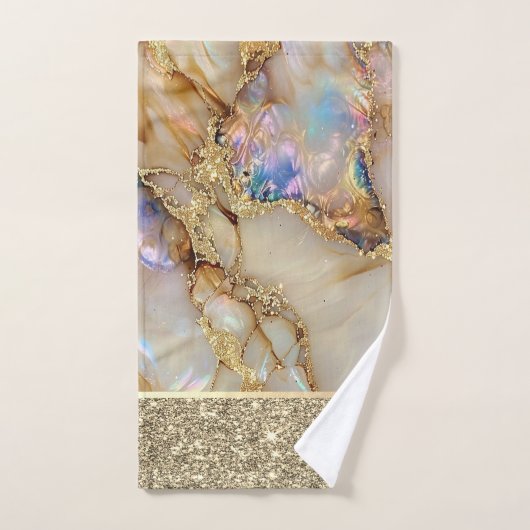 Eleganter, stilvoller Gold Glitzer Farbenfroher Ma Badhandtuch Set (Handtuch)