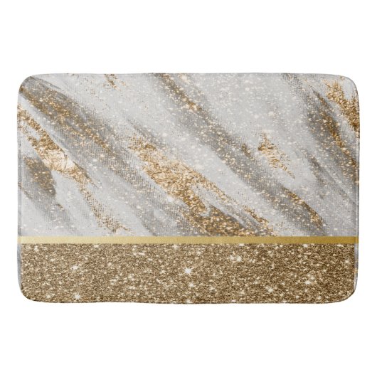 Eleganter, stilvoller Gold Glitzer Shiny Badematte (Vorderseite)