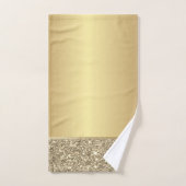 Eleganter, stilvoller Gold Glitzer Shiny Badhandtuch Set (Handtuch)