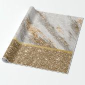 Eleganter, stilvoller Gold Glitzer Shiny Geschenkpapier (Ungerollt)
