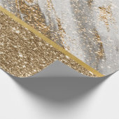 Eleganter, stilvoller Gold Glitzer Shiny Geschenkpapier (Ecke)