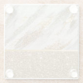 Eleganter, stilvoller Gold Glitzer Shiny Glasuntersetzer (Rückseite)