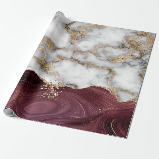 Eleganter, stilvoller Gold Glitzer Shiny Marble Bu Geschenkpapier (Ungerollt)