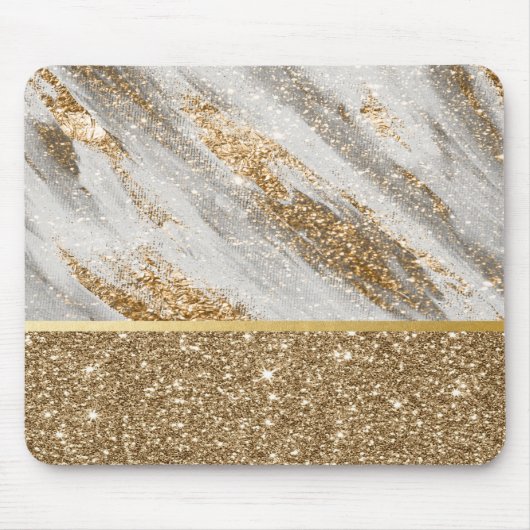 Eleganter, stilvoller Gold Glitzer Shiny Mousepad (Vorne)