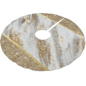 Eleganter, stilvoller Gold Glitzer Shiny Polyester Weihnachtsbaumdecke (Schrägansicht)