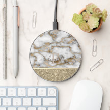 Eleganter, stilvoller Gold Glitzer Shiny White Mar