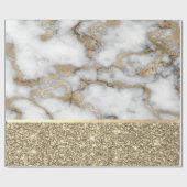 Eleganter, stilvoller Gold Glitzer Shiny White Mar Geschenkpapier (Flach)