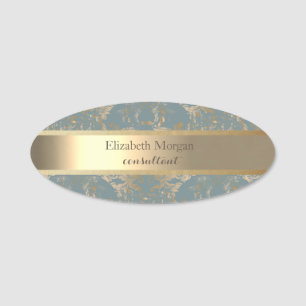 Eleganter stilvoller goldener Streifen Vintage Dam Namensschild