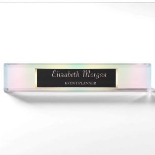 Eleganter, stilvoller holografischer Iridescent-Ra Namensplakette