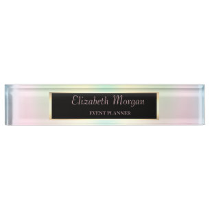 Eleganter stilvoller holografischer Irisrahmen Namensplakette