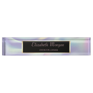 Eleganter stilvoller holografischer Rahmen Namensplakette