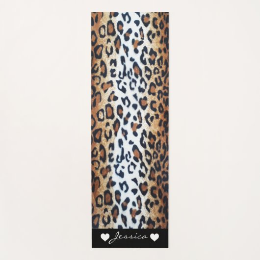 Eleganter, stilvoller Leopard Animal Print Individ Yogamatte (Vorderseite)