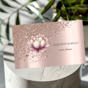 Eleganter stilvoller Lotus in Roségold mit Diamant Visitenkarte