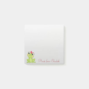Eleganter stilvoller Mädchen-Cartoon-Frosch Post-it Klebezettel