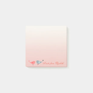 Eleganter stilvoller Mädchenstil, Vögel in Liebe Post-it Klebezettel