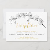 Eleganter stilvoller, moderner Chic Floral Gold Em Einladung (Vorderseite)